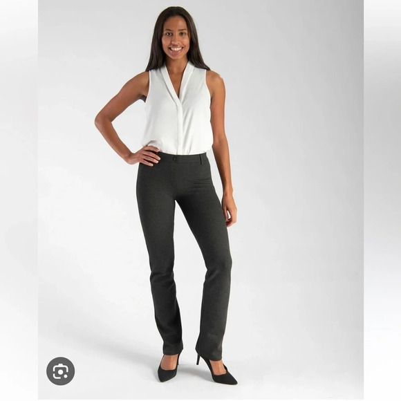 Betabrand Dress Pant Yoga Pants Straight Leg Grey Size Medium - Picture 1 of 7